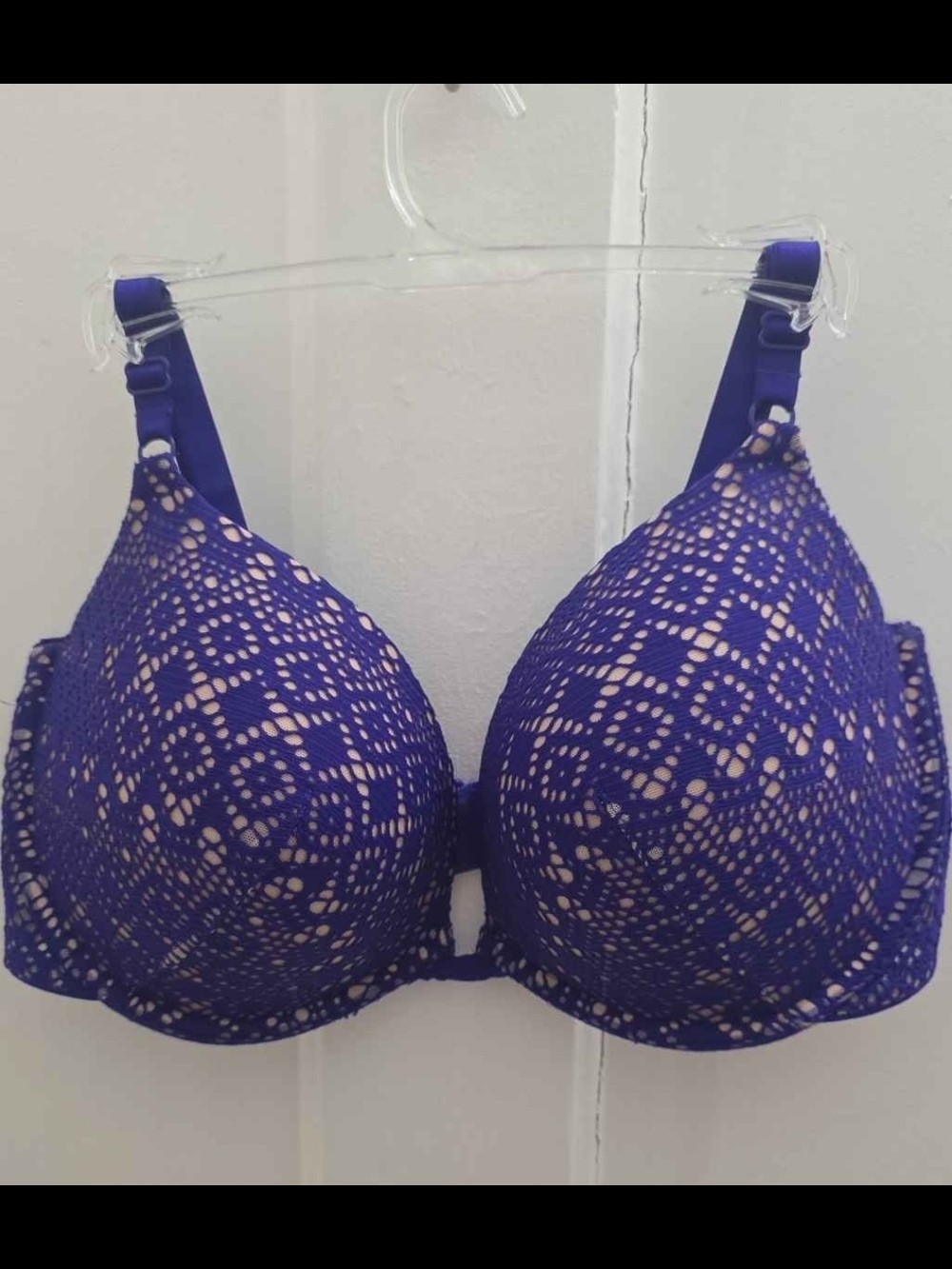 Victoria's Secret Purple Lace Overlay T-Shirt Bra